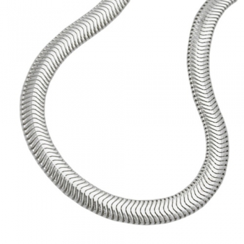 Kette 4mm flache Schlangenkette glänzend Silber 925 42cm, ohne Dekoration