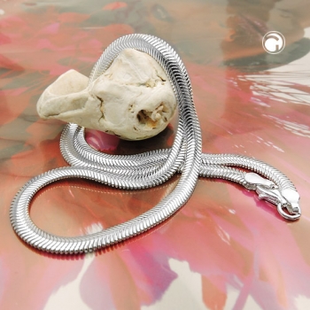 Halskette 4mm flache Schlangenkette glänzend Silber 925 42cm