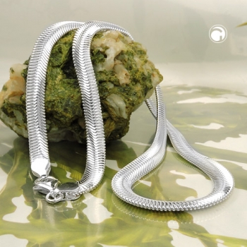Halskette 6x2mm flache Schlangenkette glänzend Silber 925 42cm