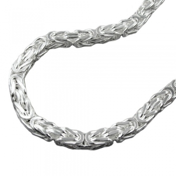 Armband 5mm Königskette vierkant glänzend Silber 925 21cm, ohne Dekoration