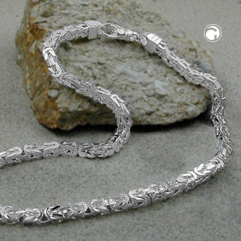 Halskette 6mm Königskette vierkant glänzend Silber 925 55cm