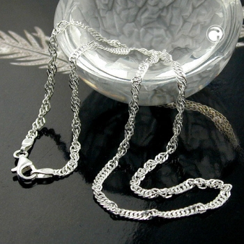 Halskette 2mm Singapurkette diamantiert Silber 925 50cm