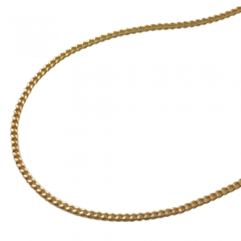 Halskette 1,3mm Flachpanzer diamantiert vergoldet AMD 42cm, ohne Dekoration