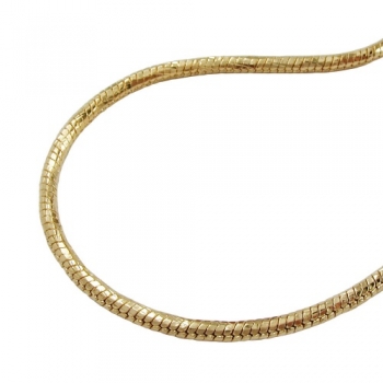 Halskette 2mm Schlangenkette rund diamantiert vergoldet AMD 38cm, ohne Dekoration