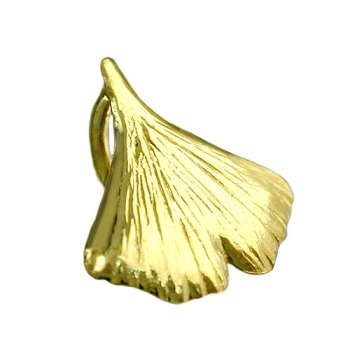 Anhänger 9mm Ginkgoblatt glänzend 9Kt GOLD, ohne Dekoration