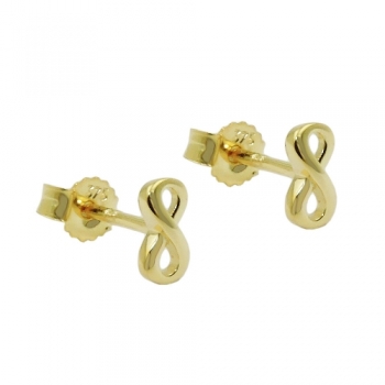 Ohrstecker Ohrringe 6x3mm Unendlichkeit glänzend GOLD 9Kt, ohne Dekoration
