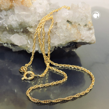 Halskette 1,6mm Doppelanker gedreht Kordelkette 9Kt GOLD 42cm