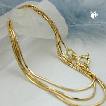 Halskette 0,7mm Schlange 5-kant 14Kt GOLD 42cm