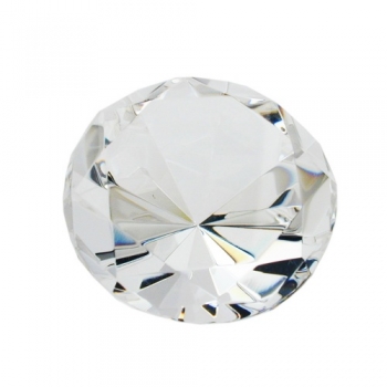 Glasstein 80x52mm mit Diamantschliff kristall klar