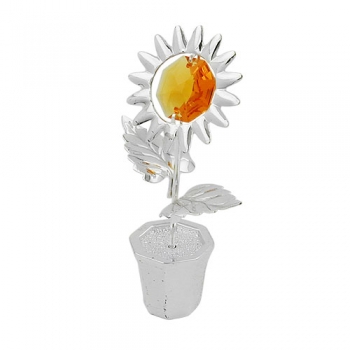 Tischdekoration 70mm Sonnenblume im Topf, ohne Dekoration