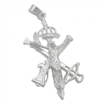 Anhänger 31x17mm Legionärs-Kreuz glänzend Silber 925, ohne Dekoration