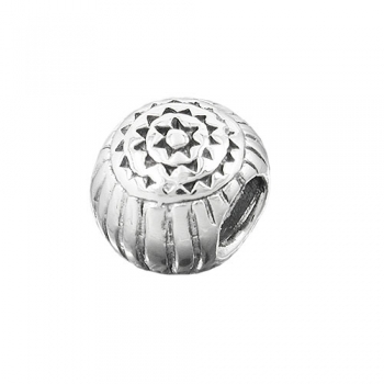 Anhänger 10x8mm Perle Bead antik geschwärzt rhodiniert Silber 925, ohne Dekoration
