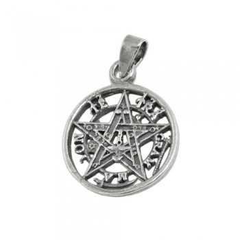 Anhänger 15mm Pentagramm Amulett geschwärzt Silber 925, ohne Dekoration
