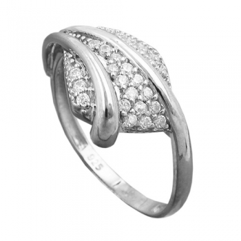 Ring 11mm mit vielen Zirkonias glänzend rhodiniert Silber 925 Ringgröße 60, ohne Dekoration