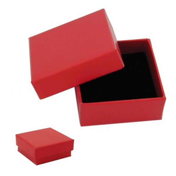Schmuckschachtel, Karton rot, Kette/Ohrring, ohne Dekoration