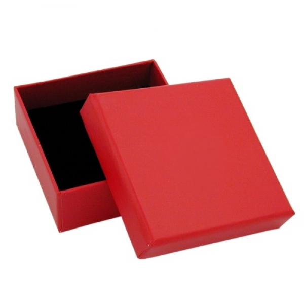 Schmuckschachtel Karton rot, 6x6, für Kette/Ohrring, ohne Dekoration