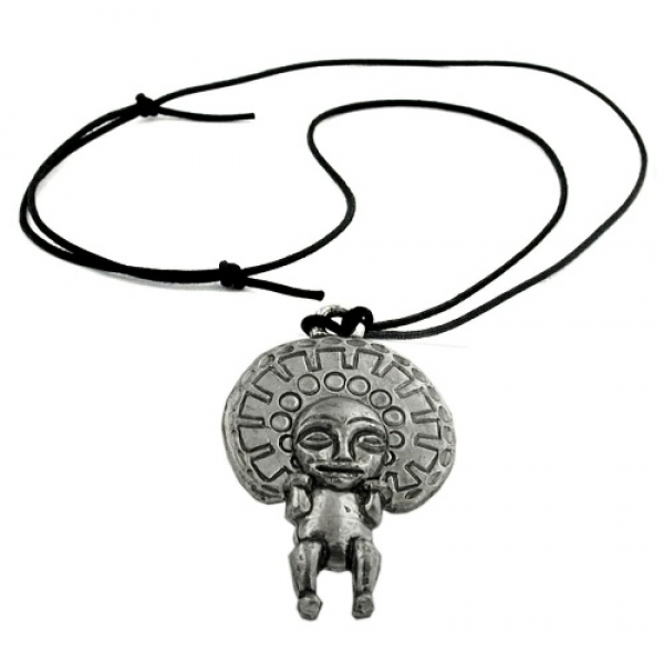 Halskette, Anhänger Zinn, Gott der Inka, ohne Dekoration