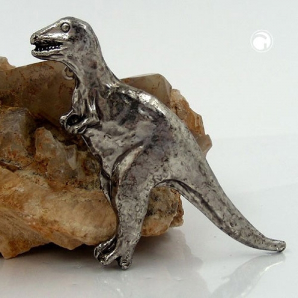 Brosche Anstecknadel 48x45mm Tyrannosaurus Rex Zinn