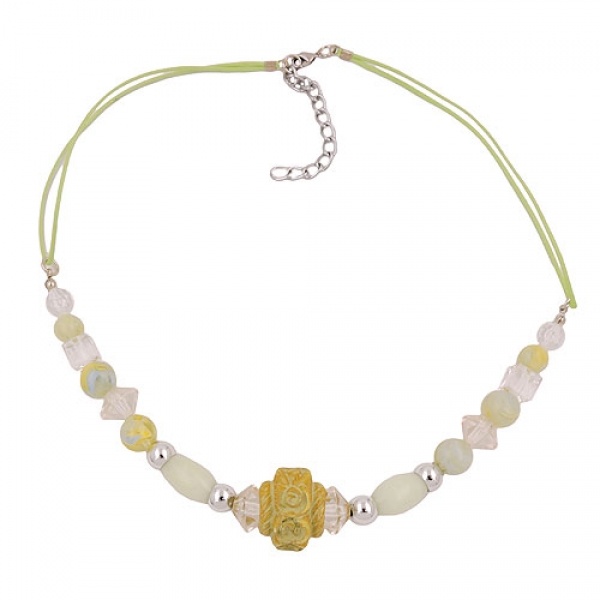 Halskette, Rosenperle griechisch, hellgrün, ohne Dekoration