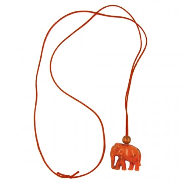Kette, Elefant, orange-marmor, ohne Dekoration