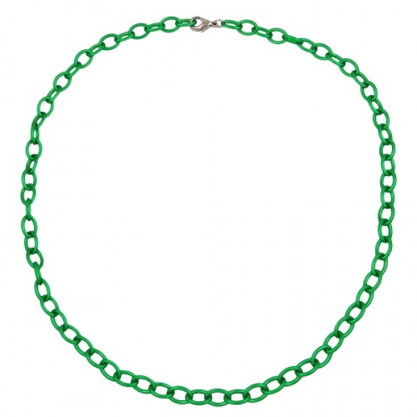 Halskette, Anker oval, 7mm, grün-matt, ohne Dekoration