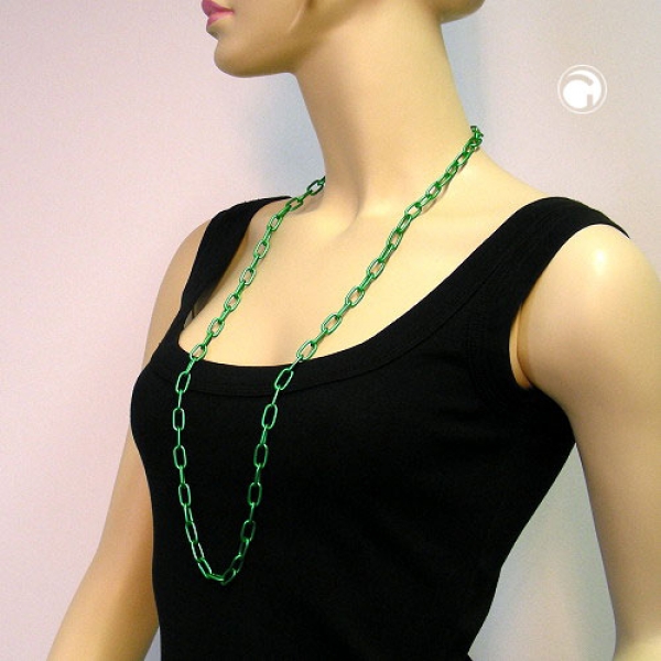Halskette, Anker weit, 8mm, grün-matt