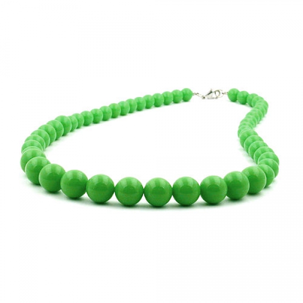 Halskette, Perle apfelgrün, verlaufend, 50cm, ohne Dekoration