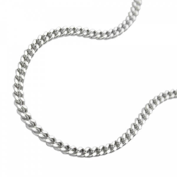 Halskette 1,7mm Flachpanzerkette 2x diamantiert Silber 925 45cm