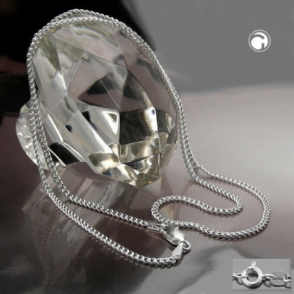 Halskette 2mm Flachpanzerkette 2x diamantiert Silber 925 45cm