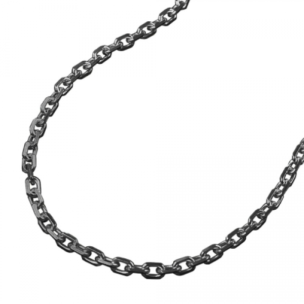 Halskette 2mm Ankerkette rhodiniert Silber 925 50cm