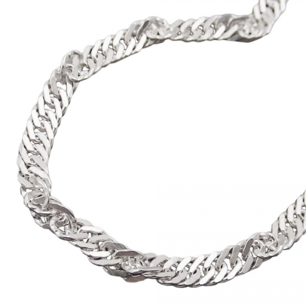Halskette 3,3mm Singapurkette diamantiert Silber 925 50cm