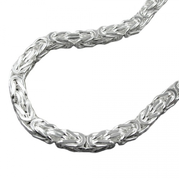 Kette ca.5mm Königskette vierkant glänzend Silber 925 55cm, ohne Dekoration