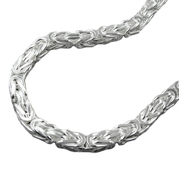 Kette ca.5mm Königskette vierkant glänzend Silber 925 80cm, ohne Dekoration