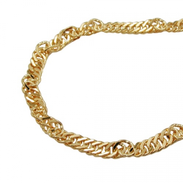Halskette 2,3mm Singapur diamantiert vergoldet AMD 40cm, ohne Dekoration