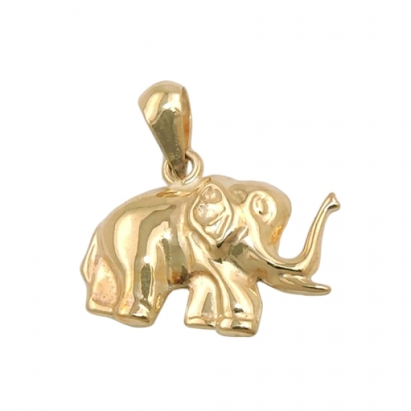 Anhänger 15x12mm Elefant glänzend 9Kt GOLD, ohne Dekoration