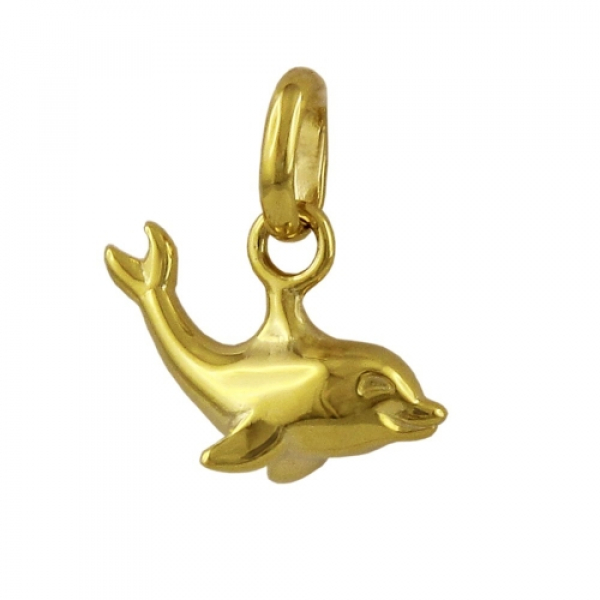 Anhänger, kleiner Delfin, 9Kt GOLD, ohne Dekoration