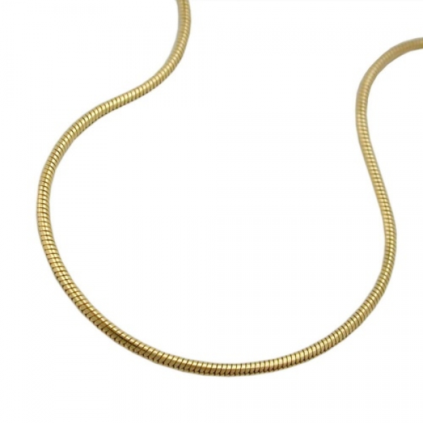 Halskette 1mm Schlange rund 9Kt GOLD 45cm