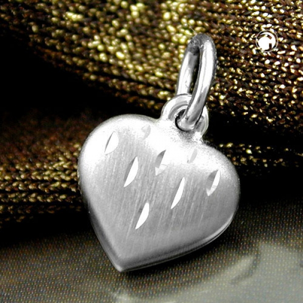 Schmuck Anhänger 9x8mm Herz diamantiert rhodiniert Silber 925-90508